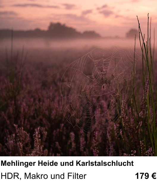 Dynamischer Foto-Workshop – Mehlinger Heide und Karlstalschlucht und HDR, Makro und Filter